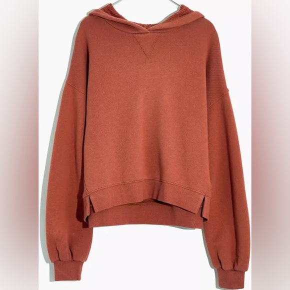 Madewell MWL Airyterry Hoodie Shorts Sweat Set in Red - Picture 9 of 12